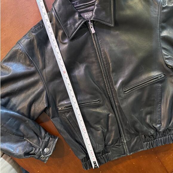 Vintage Mens Lined Wilsons Leather Black Bomber Removable Liner Distressed - Picture 7 of 15
